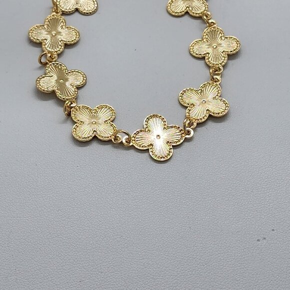 Brand New Brazilian 18k Gold Filled 8 Clover Bracelet - Picture 4 of 5